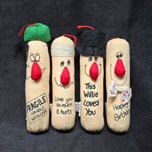 Vintage Plaintalk Novelty 7” Willie Weenie Gag Gift Humor 4 Pack